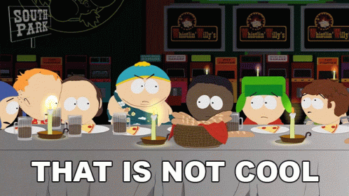 A Group Of South Park Characters Are Sitting At A Table GIF