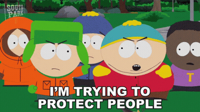 A Group Of South Park Characters Are Standing Next To Each Other GIF