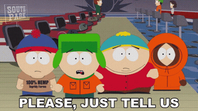 A Group Of South Park Characters Standing Next To Each Other GIF