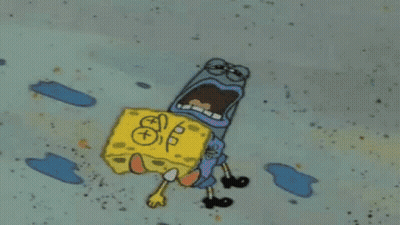 A Group Of Spongebob Squarepants Characters Are Standing On A Beach And Asking Why ! GIF