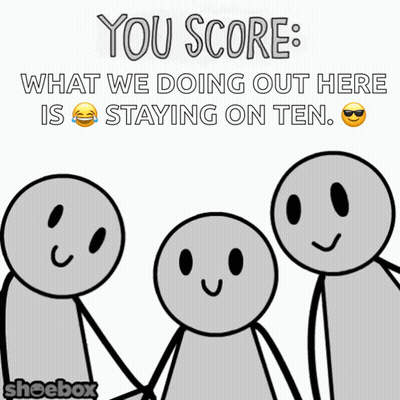 A Group Of Stick Figures Holding A Sign That Says 10 GIF