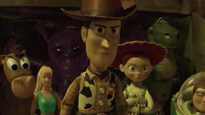 A Group Of Toy Story Characters Including Woody Jessie And Bullseye GIF