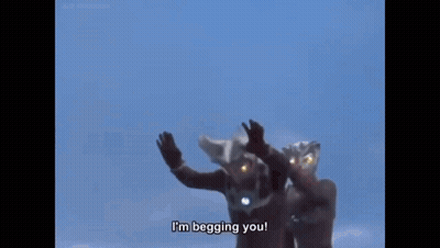 A Group Of Ultraman Are Standing Next To Each Other In A Row . GIF