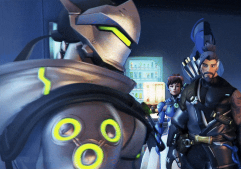 A Group Of Video Game Characters Including Genji And Hanzo GIF