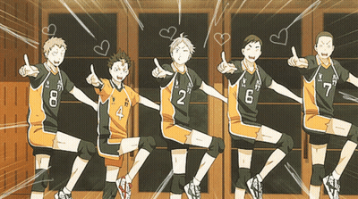 A Group Of Volleyball Players Are Standing In A Row And One Has The Number 6 On His Jersey GIF