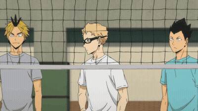 A Group Of Volleyball Players Are Standing Next To Each Other GIF