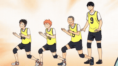 A Group Of Volleyball Players Are Standing Next To Each Other On Their Knees . GIF