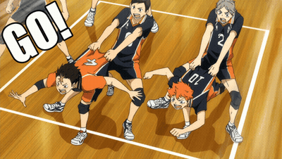 A Group Of Volleyball Players On A Court With The Word Go In The Background GIF