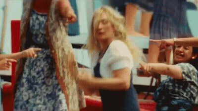A Group Of Women Are Dancing And Pointing At Each Other GIF