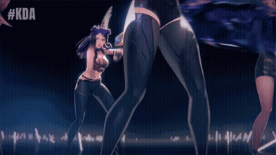 A Group Of Women Are Dancing With The Hashtag #Kda GIF