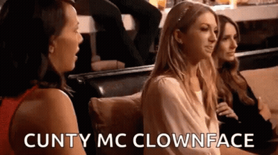 A Group Of Women Are Sitting On A Couch And One Of Them Is Making A Clown Face . GIF