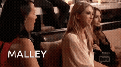 A Group Of Women Are Sitting On A Couch And One Of Them Is Named Malley . GIF