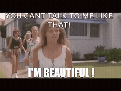 A Group Of Women Are Walking Down A Street And One Of Them Says " You Cant Talk To Me Like That ! " GIF