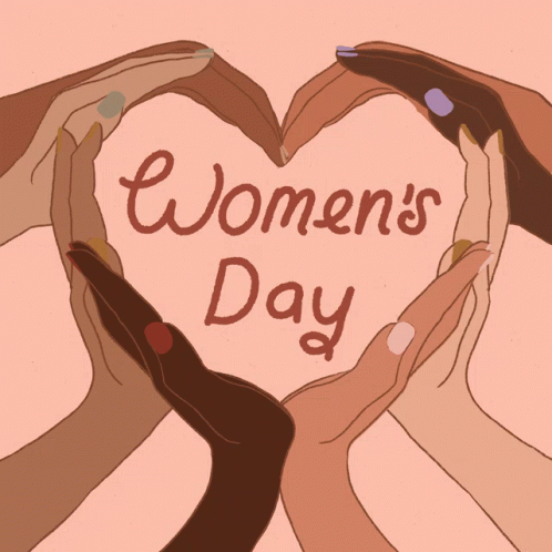 A Group Of Women 'S Hands Making A Heart Shape With The Words Women 'S Day Below It GIF