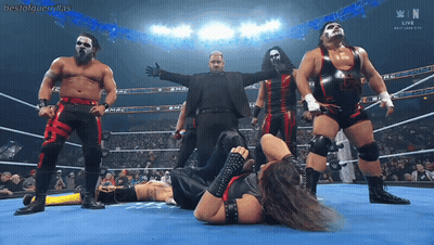 A Group Of Wrestlers Are In A Wrestling Ring With The Words Bestofguerillas Written On The Bottom GIF