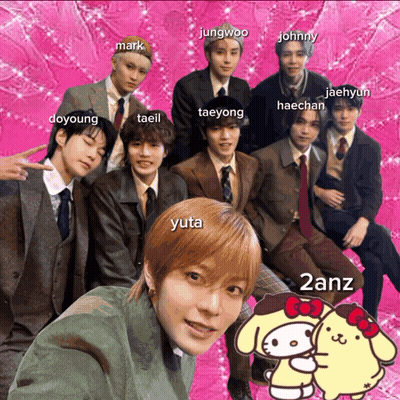 A Group Of Young Men Are Posing For A Picture With Yuta In The Center GIF