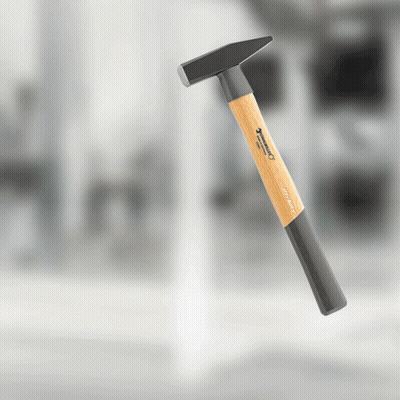 A Hammer With A Wooden Handle That Says Hammer GIF