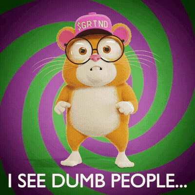 A Hamster Wearing Glasses And A Hat That Says Grind GIF