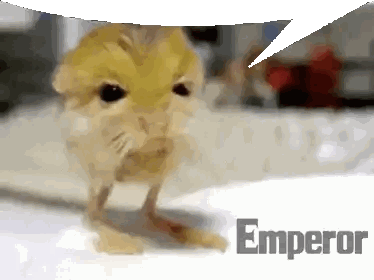 A Hamster With A Speech Bubble That Says Emperor On It Sticker
