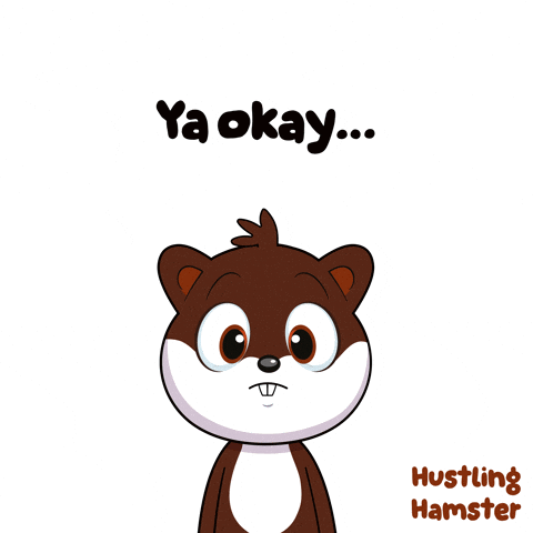 A Hamster With Its Eyes Closed And The Words Ya Okay GIF