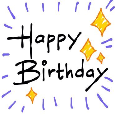 A Hand Drawn Illustration Of A Happy Birthday Sticker