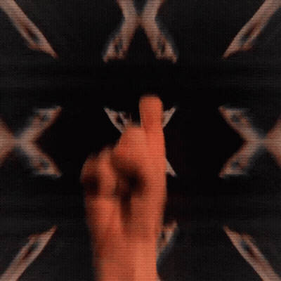 A Hand Giving The Middle Finger With A Kaleidoscope Of Hands In The Background GIF