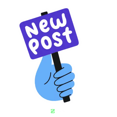 A Hand Holds A Sign That Says New Post Sticker