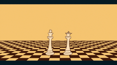 A Hand Is Holding A Chess Piece Over A King And Queen GIF