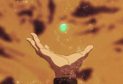 A Hand Is Holding A Glowing Sphere In It 'S Palm GIF