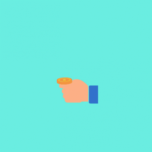 A Hand Is Holding A Gold Coin With A Dollar Symbol On It GIF
