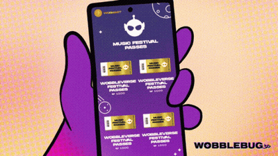 A Hand Is Holding A Phone That Says Music Festival Passes On It GIF