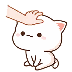A Hand Is Petting The Head Of A White Cat . Sticker