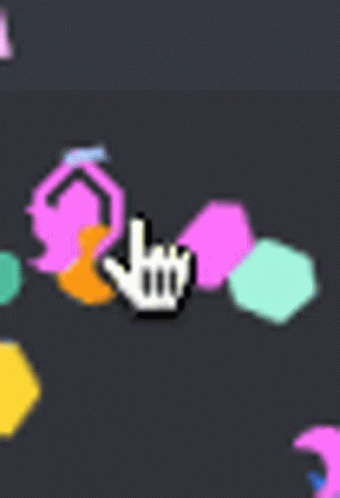 Hand Pointing At Colorful Triangles And Stars GIF
