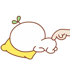 A Hand Is Pointing At A Cartoon Character 'S Butt On A Yellow Pillow . Sticker