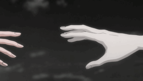 A Hand Is Reaching Out To Touch Another Hand GIF