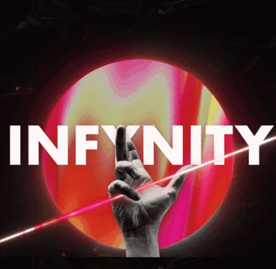 A Hand Is Reaching Out Towards The Word Infinity GIF