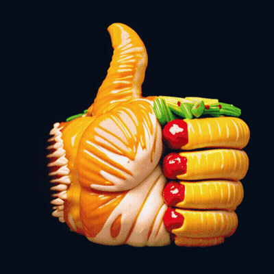 A Hand With Green Nails Is Giving A Thumbs Up GIF