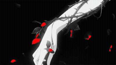 A Hand With Thorns And Red Petals On It GIF