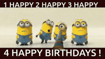 A Happy 2 Happy 3 Happy 4 Happy Birthdays Sign GIF