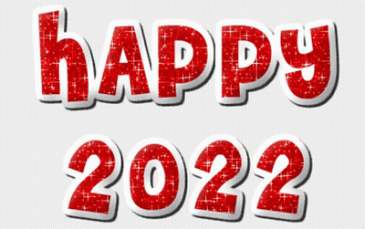 A Happy 2022 Greeting Card With Red Letters GIF