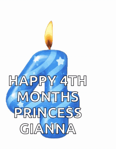 A Happy 4Th Month Princess Gianna Sticker With A Cat GIF