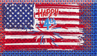 A Happy 4Th Of July Greeting Card With An American Flag GIF