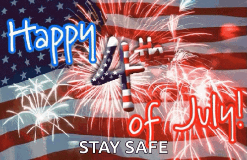 A Happy 4Th Of July Greeting Card With Fireworks GIF