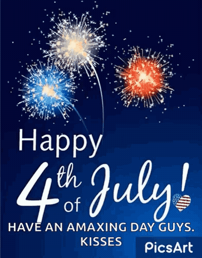 A Happy 4Th Of July Greeting Card With Fireworks GIF