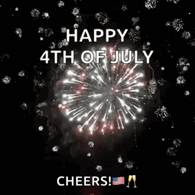 A Happy 4Th Of July Greeting Card With Fireworks In The Background GIF