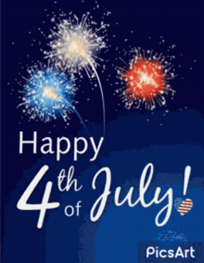 A Happy 4Th Of July Greeting Card With Fireworks In The Sky GIF