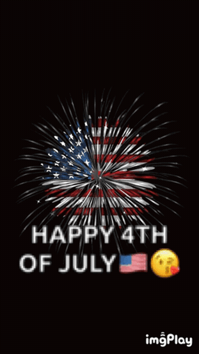 A Happy 4Th Of July Greeting With A Fireworks Display GIF