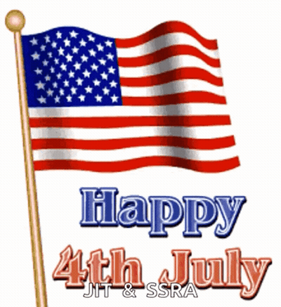 A Happy 4Th Of July Greeting With An American Flag GIF