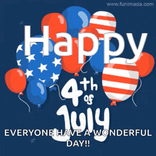 A Happy 4Th Of July Greeting With Balloons GIF
