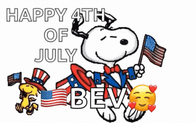 A Happy 4Th Of July Message With Snoopy And Woodstock GIF